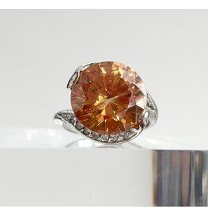 Bypass Shank 18k HGE Electroplated Gold Multi Gemstone Vintage Ring - sz 8.75